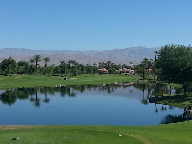 view of water feature with a mountain view