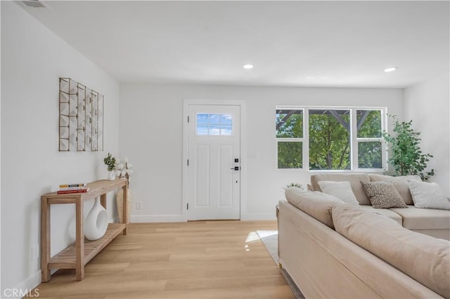 living room featuring light hardwood / wood-style floors