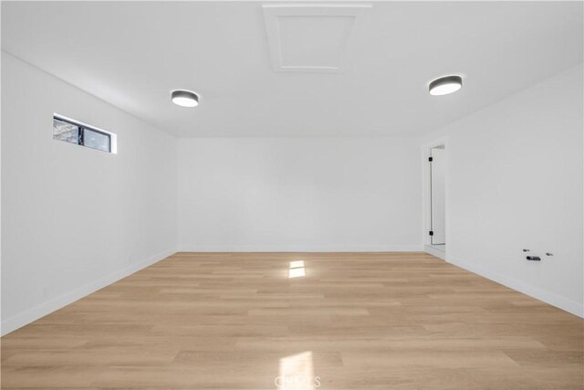 empty room featuring light wood-type flooring