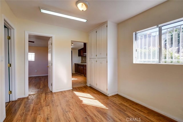 interior space featuring light wood-type flooring and plenty of natural light