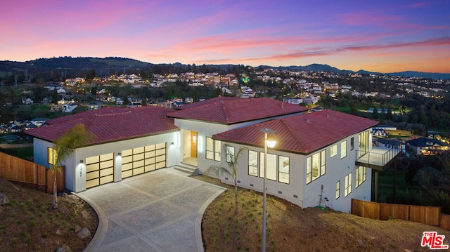 view of front of house with a garage