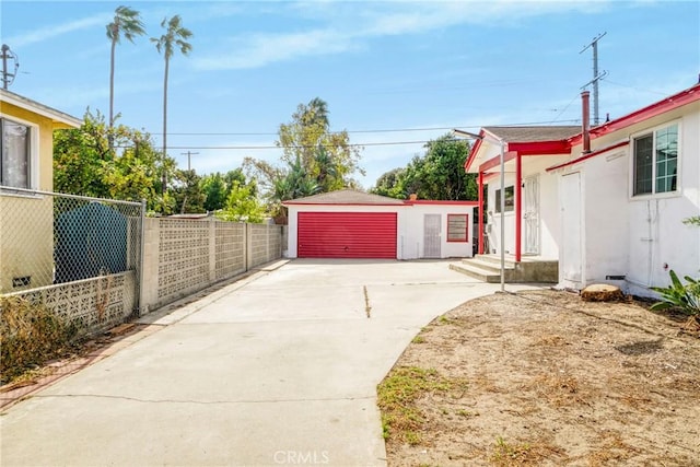 view of garage