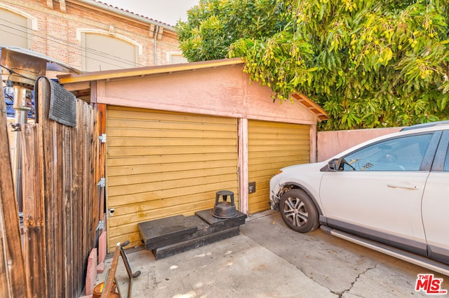 view of garage