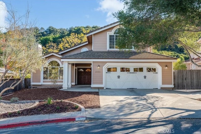 view of property with a garage