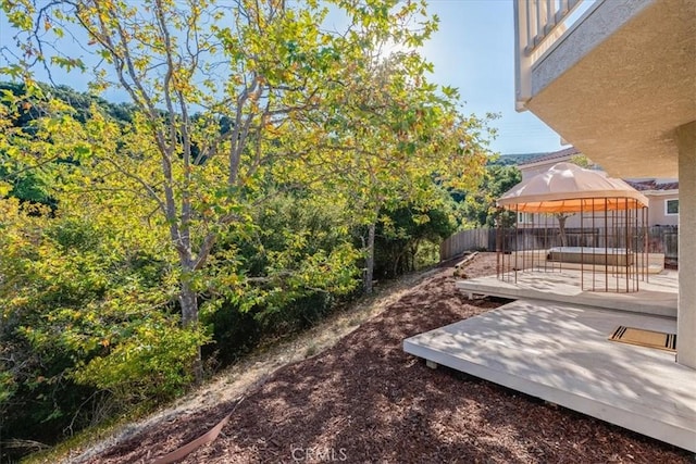 view of yard with a gazebo