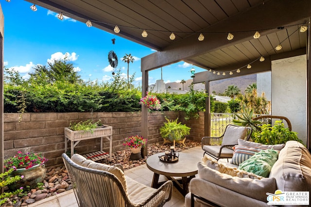 view of patio / terrace featuring an outdoor living space