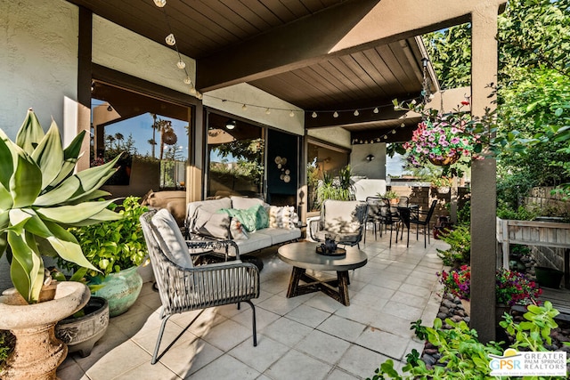 view of patio with an outdoor hangout area