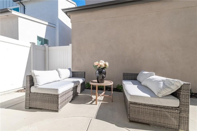 view of patio / terrace with an outdoor living space