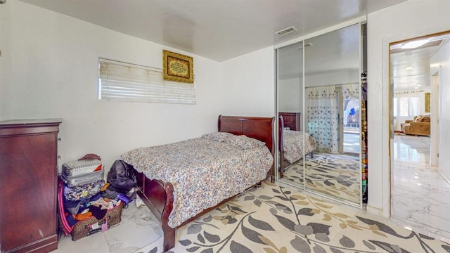 bedroom with a closet