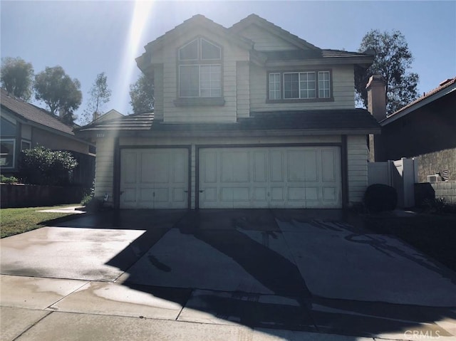 view of front of home with a garage