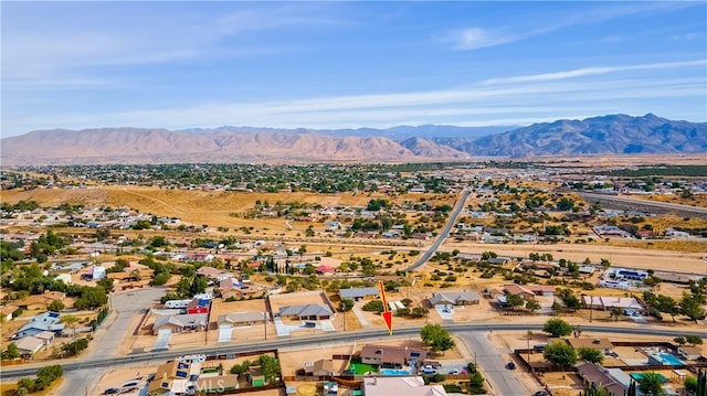 drone / aerial view with a mountain view