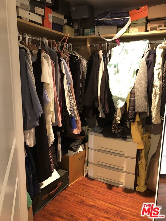 spacious closet featuring hardwood / wood-style flooring