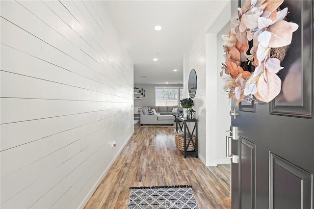 entryway featuring hardwood / wood-style flooring