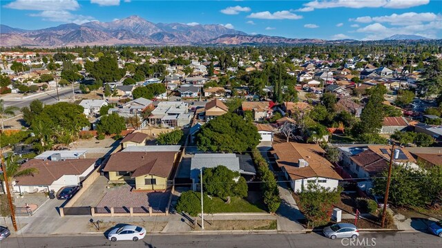 aerial view with a mountain view