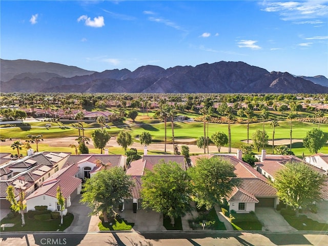 aerial view with a mountain view