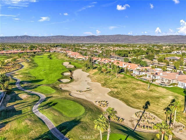 bird's eye view with a mountain view