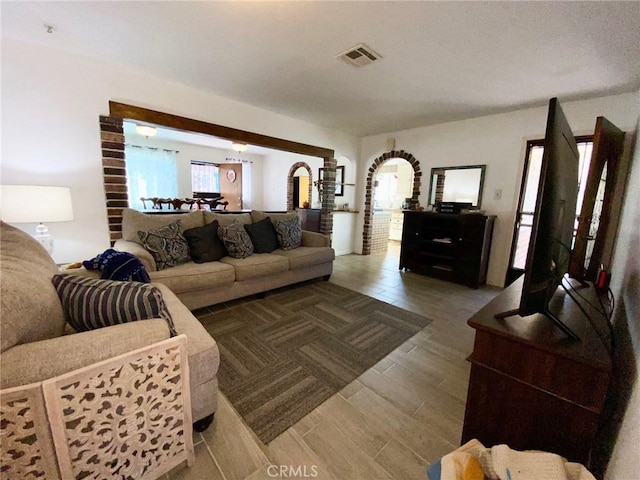 living room featuring hardwood / wood-style floors