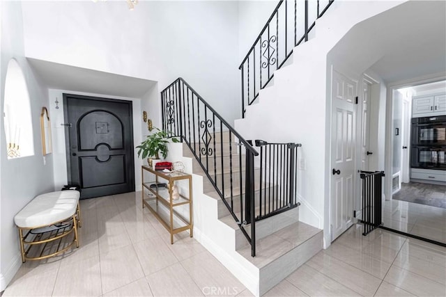 view of tiled entrance foyer