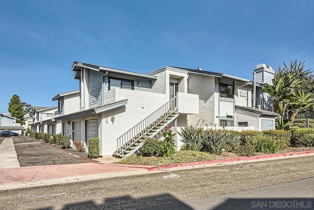 exterior space featuring a garage