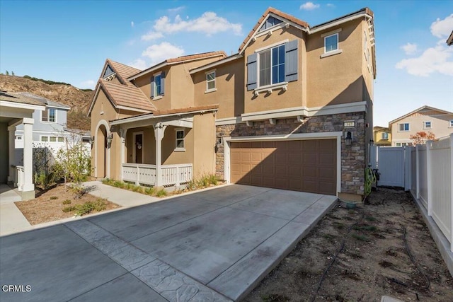 view of front of home with a garage