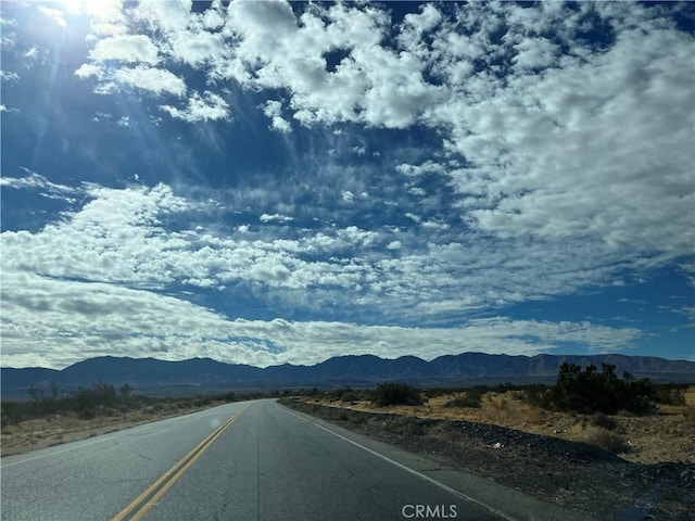 view of road with a mountain view