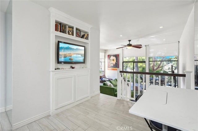 interior space with light hardwood / wood-style flooring