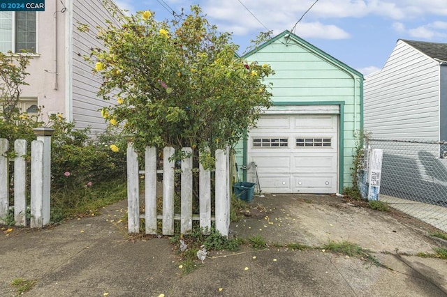 view of garage