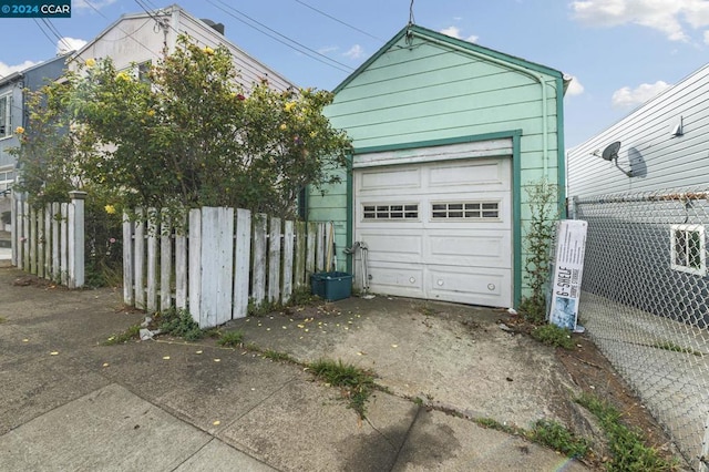 view of garage