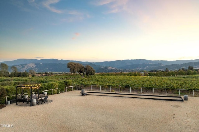 view of mountain feature featuring a rural view