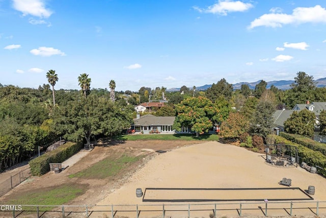 bird's eye view featuring a mountain view