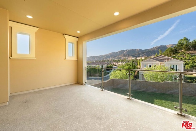 balcony with a mountain view