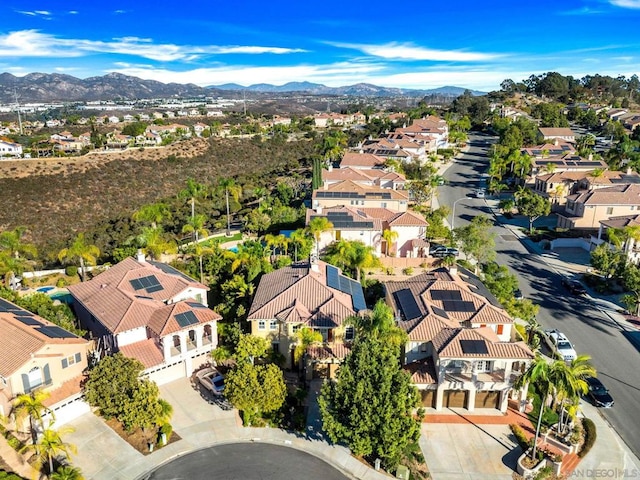 bird's eye view with a mountain view