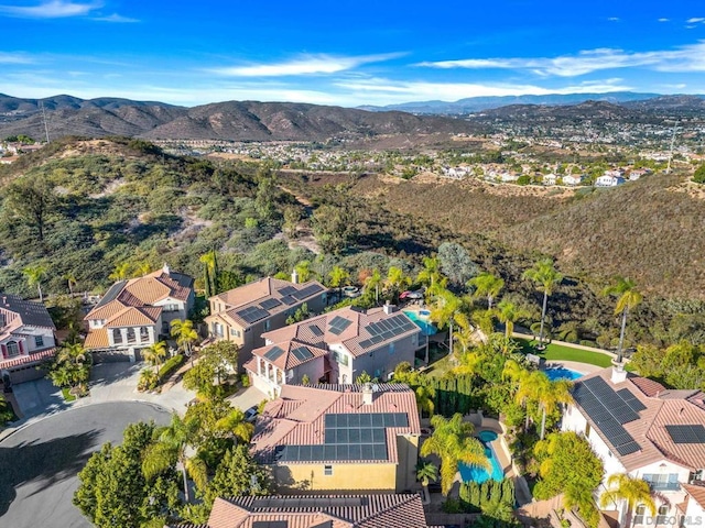 aerial view featuring a mountain view