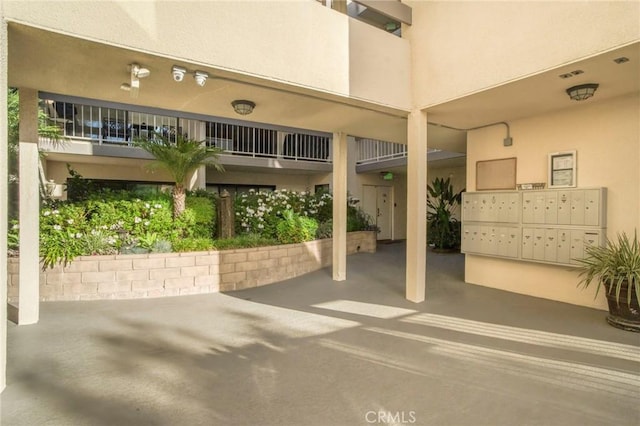 view of patio / terrace with mail boxes