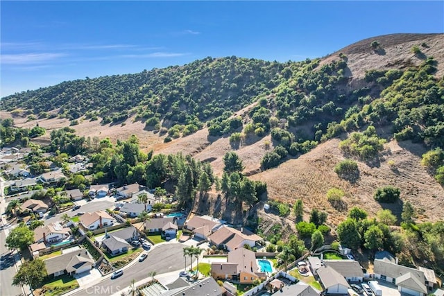 bird's eye view featuring a mountain view