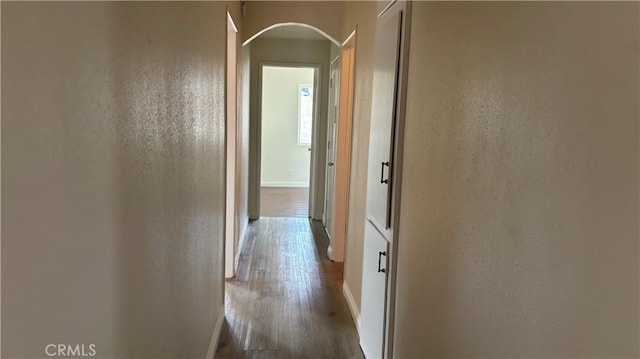 hall featuring wood-type flooring