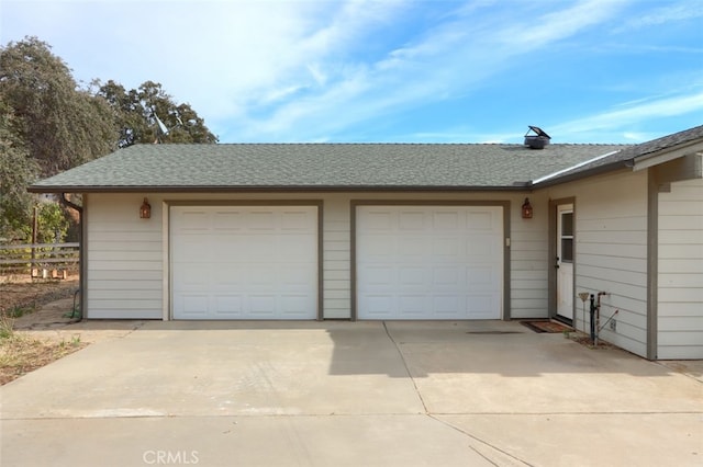 view of garage