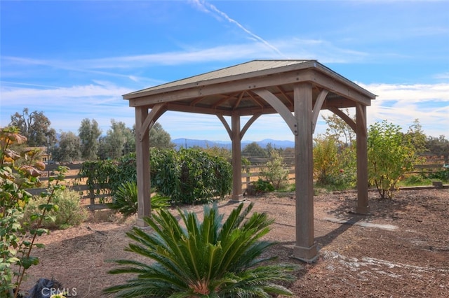 view of yard with a gazebo