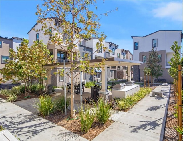 view of community with an outdoor kitchen