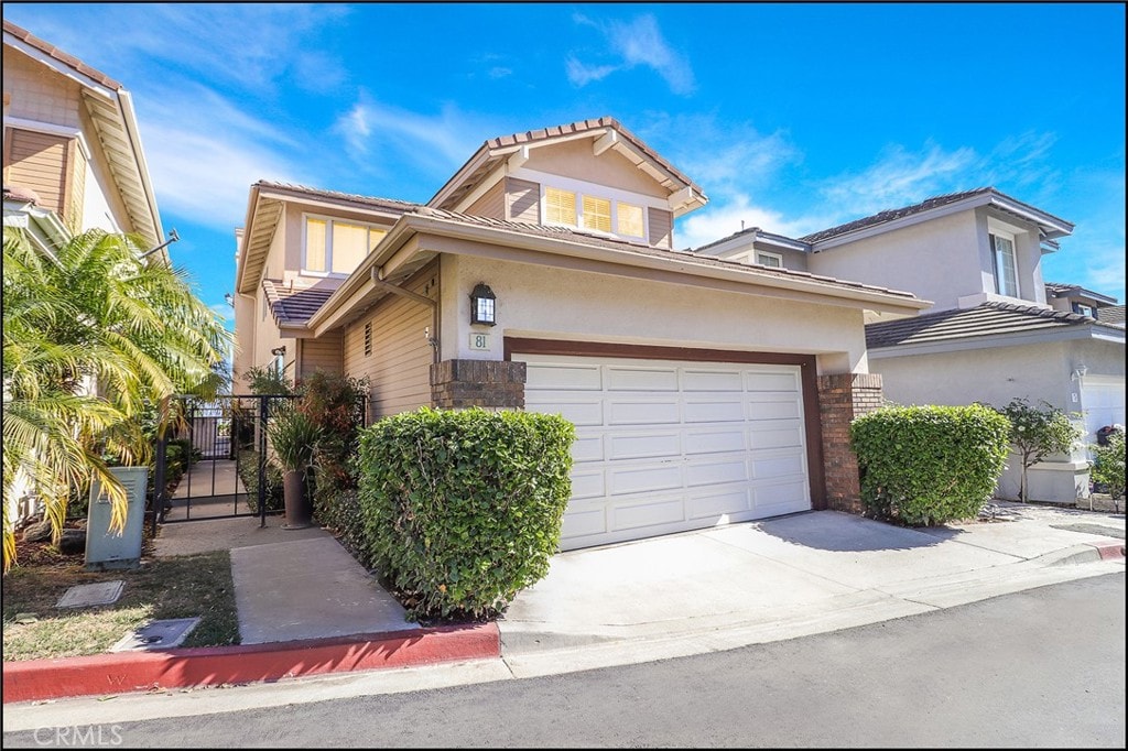 front facade with a garage