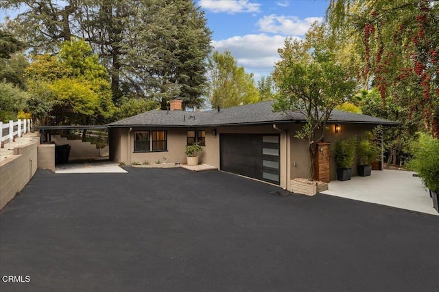 prairie-style house with a garage