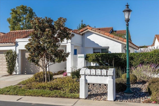 exterior space featuring a garage