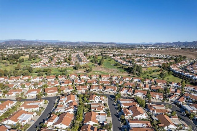 aerial view with a mountain view