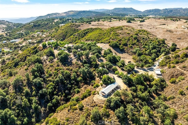 bird's eye view with a mountain view