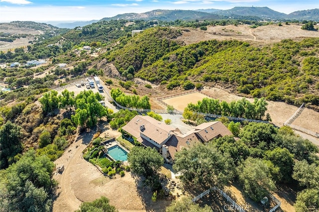 aerial view featuring a mountain view