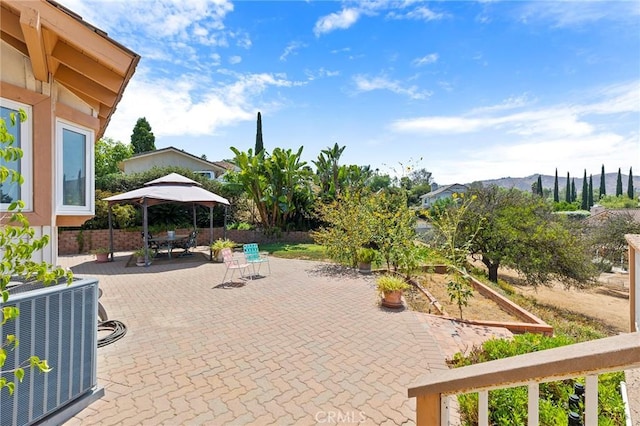 view of patio / terrace featuring central AC unit