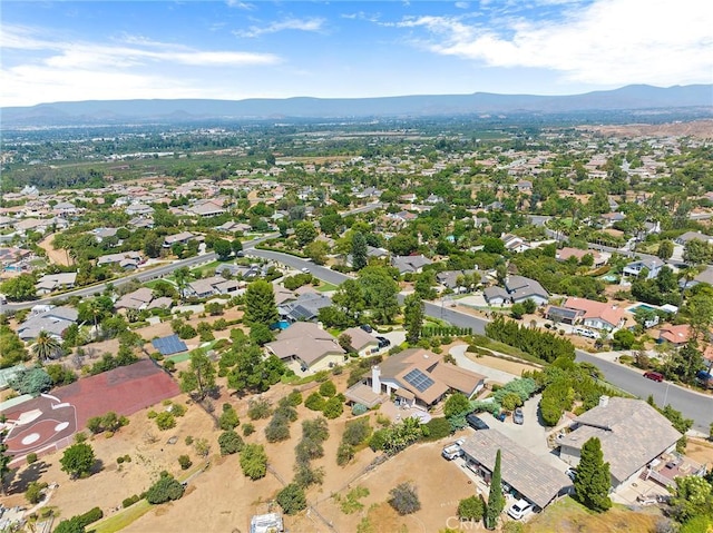 aerial view with a mountain view