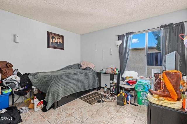 bedroom with a textured ceiling