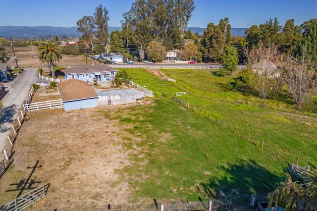 aerial view featuring a rural view