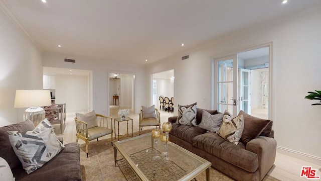 living room with light hardwood / wood-style floors